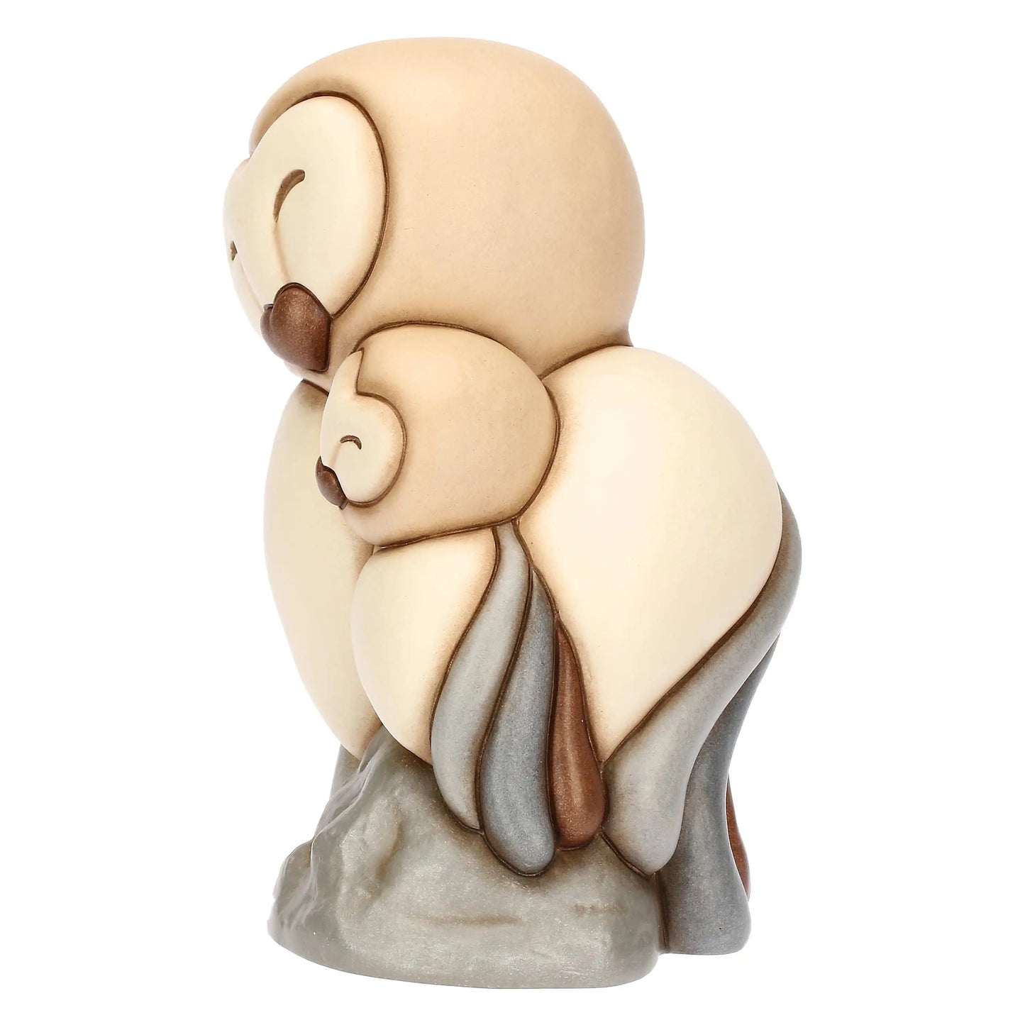 Barbagianni Barbi con piccolo in ceramica, grande