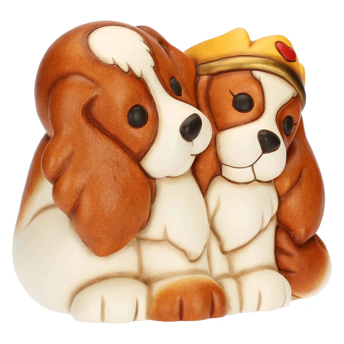 Coppia cani Cavalier King in ceramica