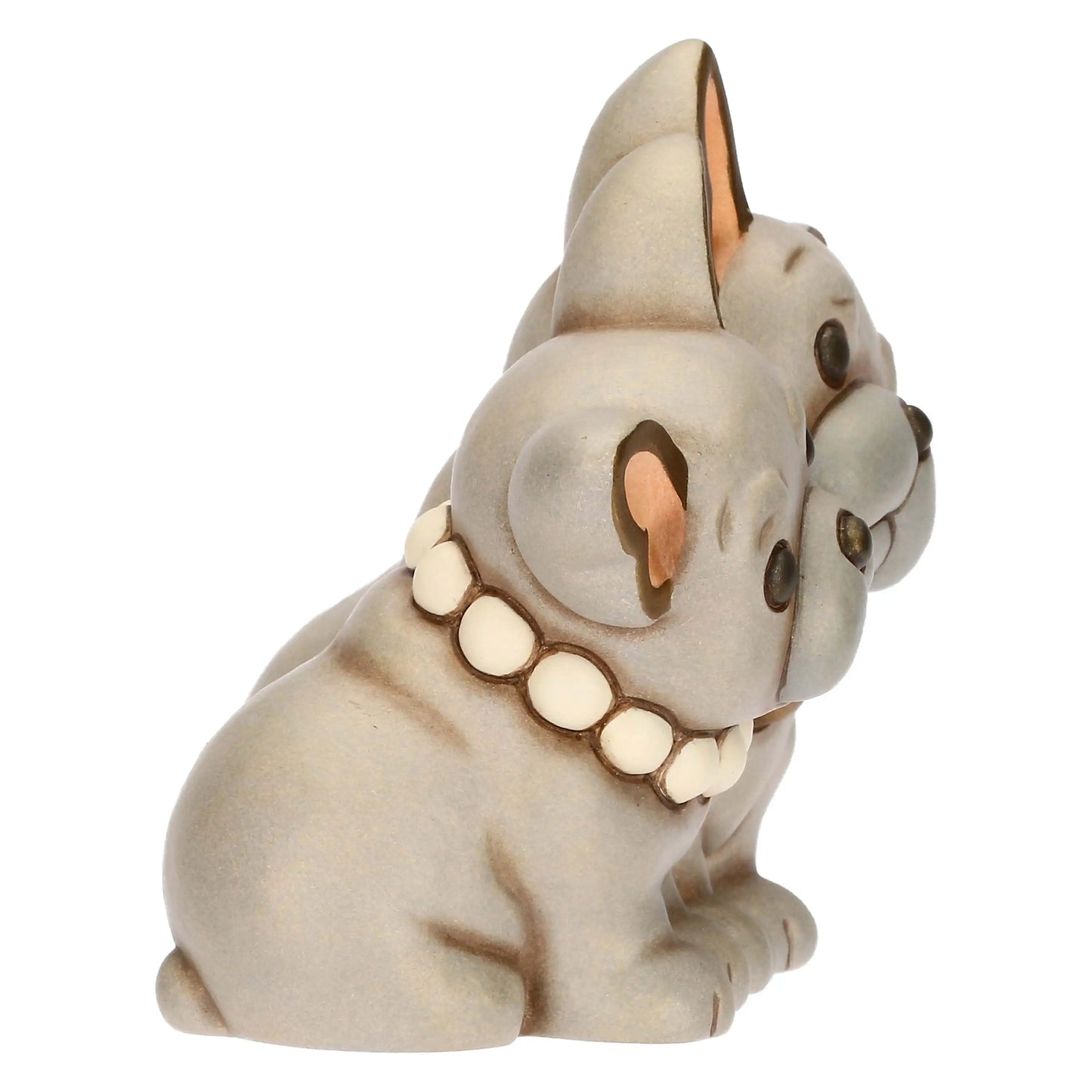 Coppia cani bulldog francese in ceramica, media