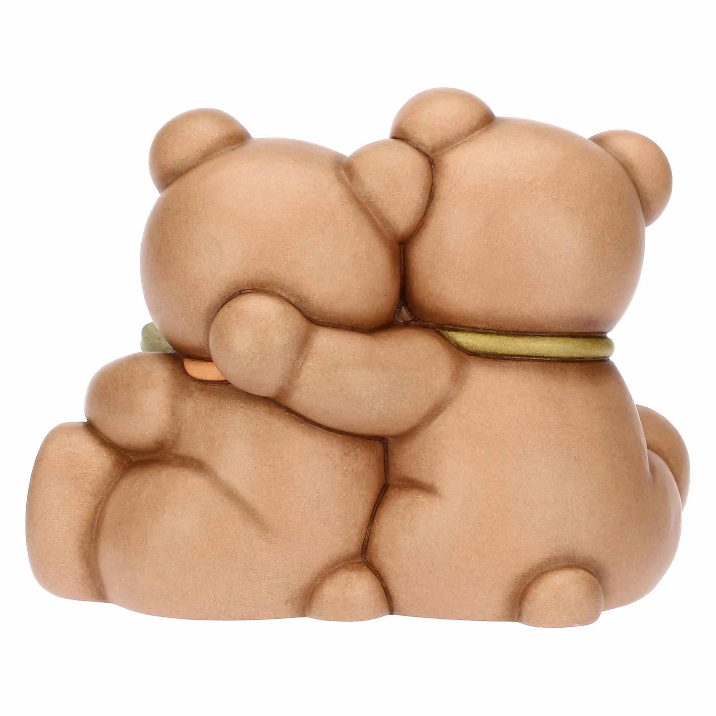 Coppia Teddy primavera in ceramica con fiore