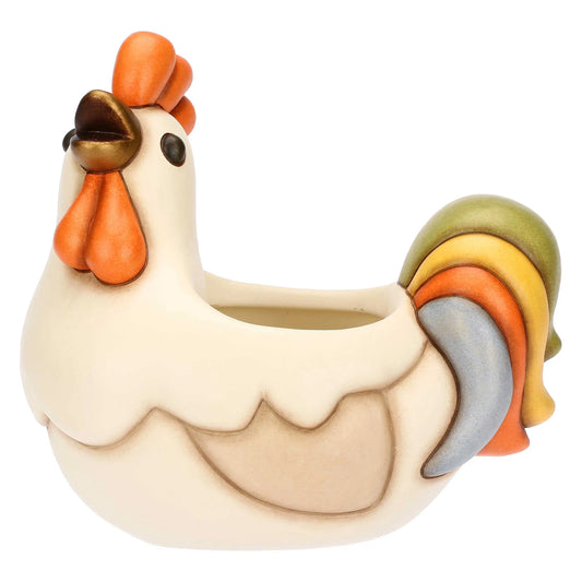 Cachepot/centrotavola gallo in ceramica Incanto di Pasqua