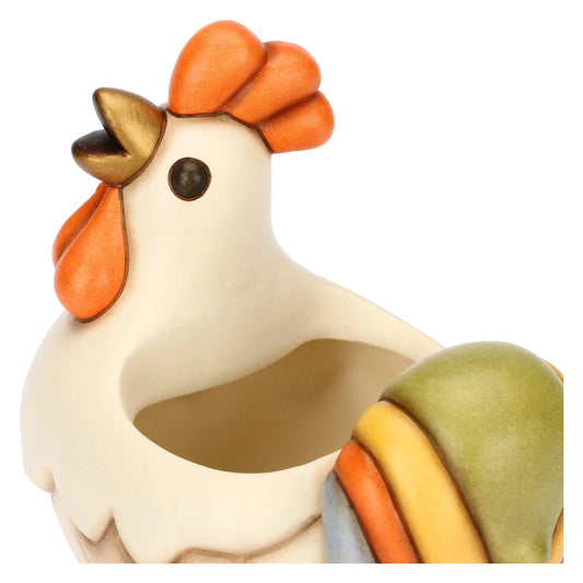 Cachepot/centrotavola gallo in ceramica Incanto di Pasqua