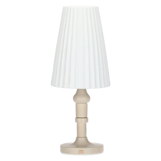 Lampada in porcellana, marrone e bianca