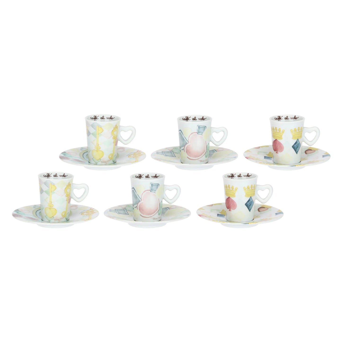 Set 6 tazzine espresso in porcellana Incanto di Primavera
