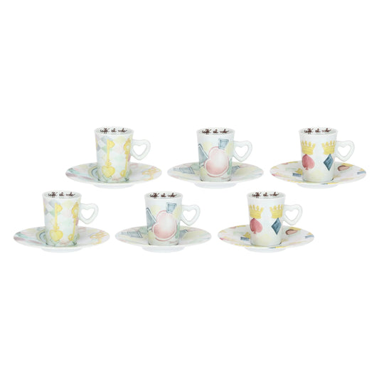 Set 6 tazzine espresso in porcellana Incanto di Primavera
