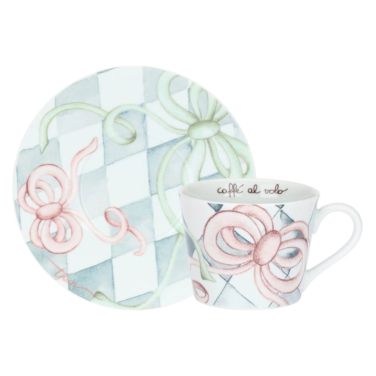Tazza colazione con piattino in porcellana Incanto di Pasqua