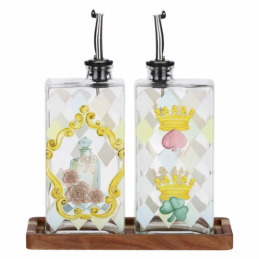 Set olio e aceto con vassoio Incanto di Primavera