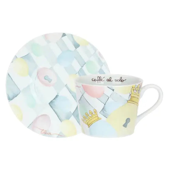 Tazza colazione con piattino in porcellana Incanto di Pasqua