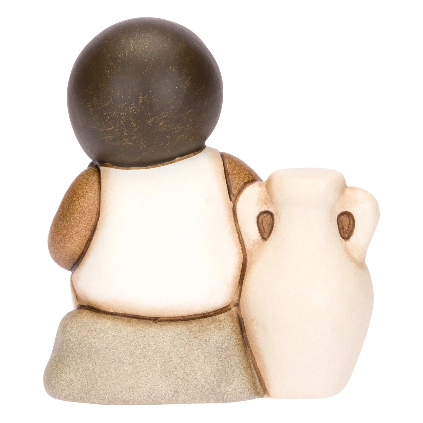 Bimba con olive in ceramica Presepe Classico, Bianco