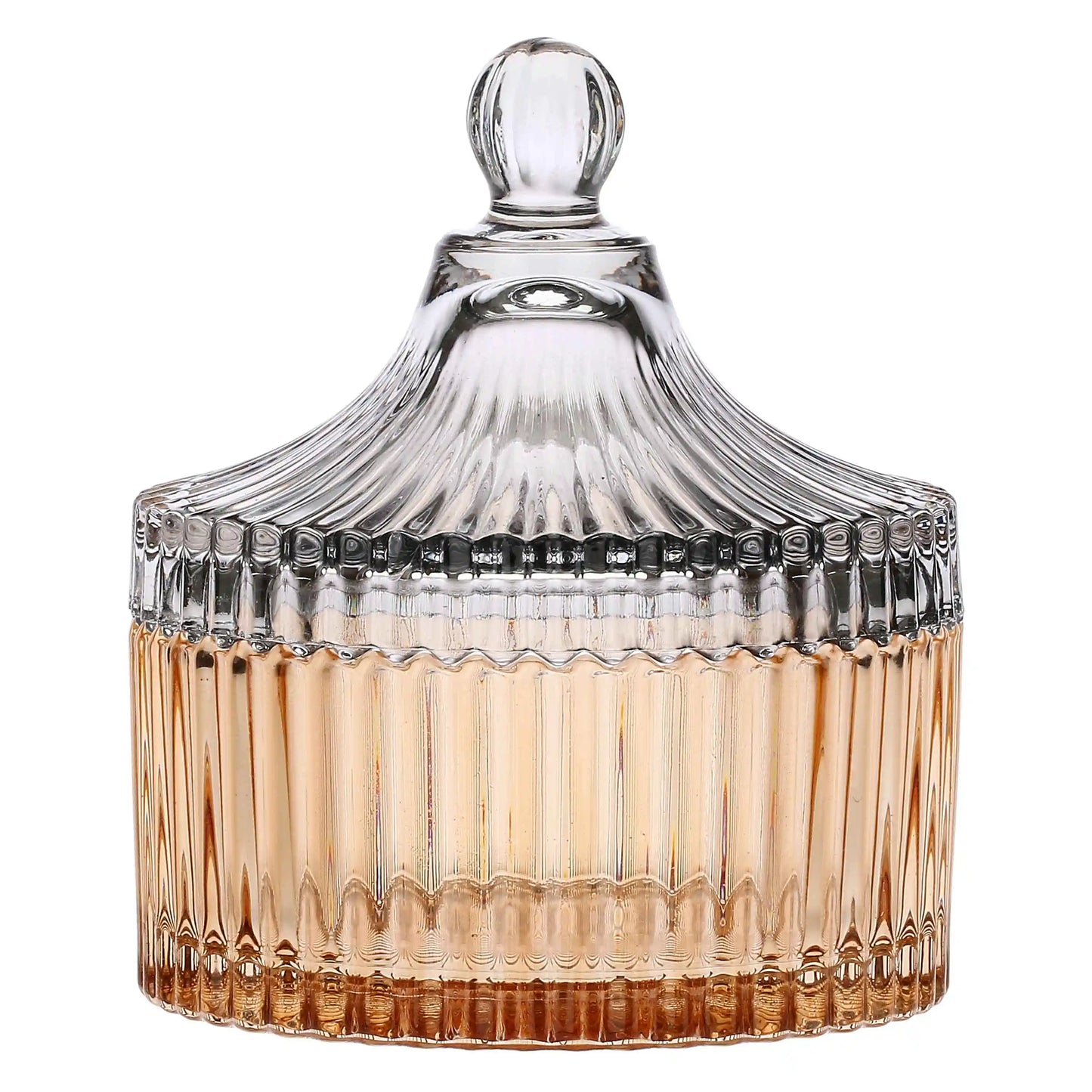 Contenitore in vetro grande, marrone e grigio