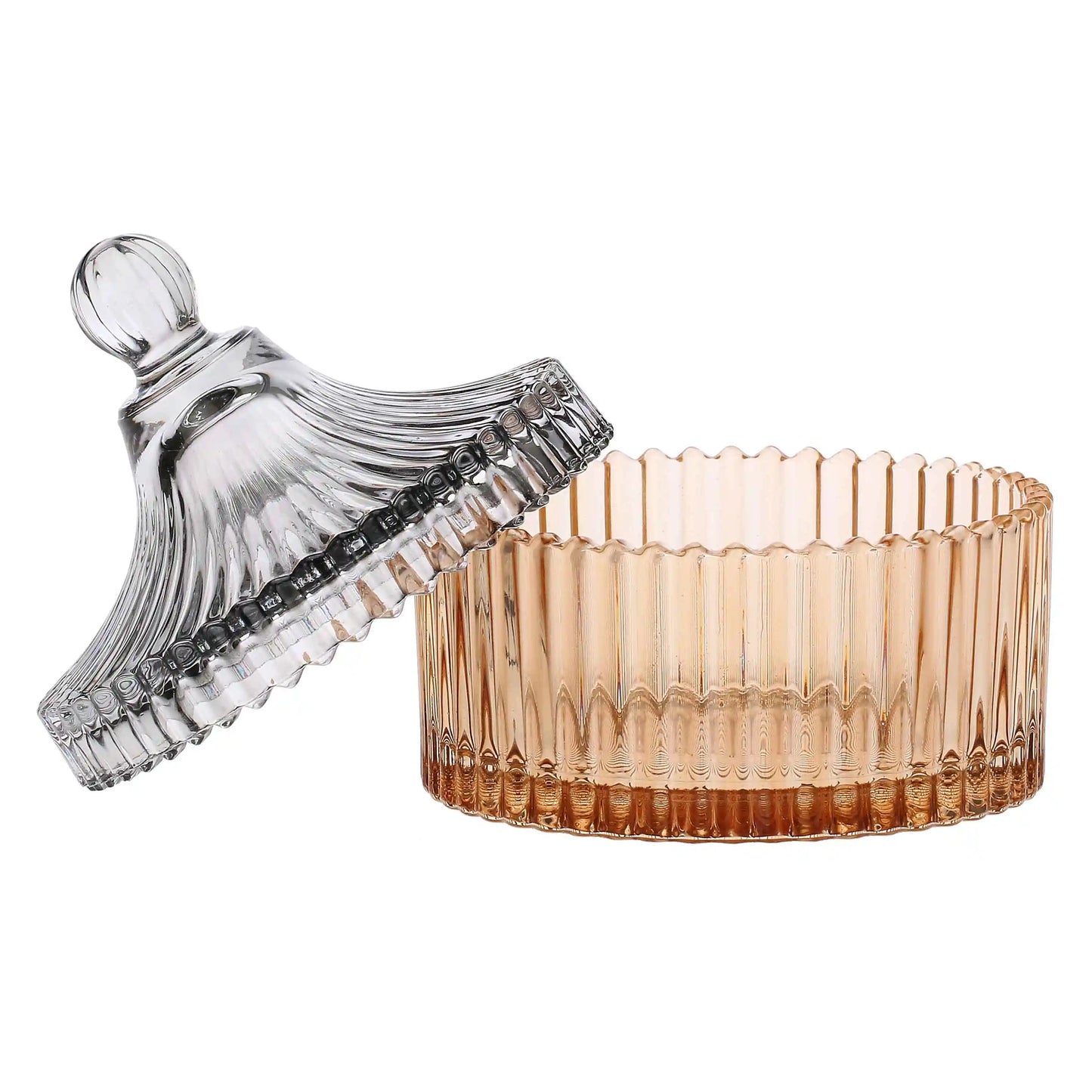 Contenitore in vetro grande, marrone e grigio