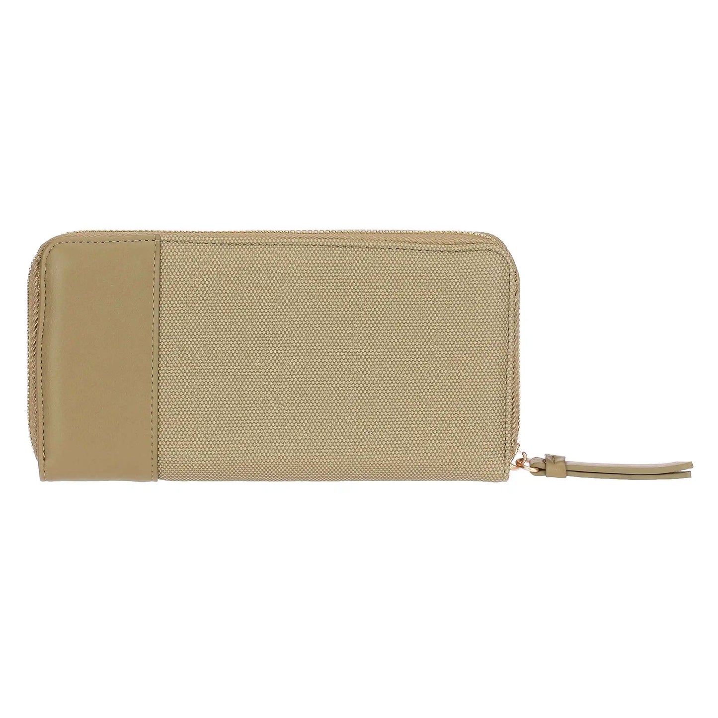 Portafoglio con zip, verde oliva