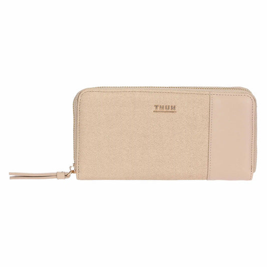 Portafoglio con zip, taupe