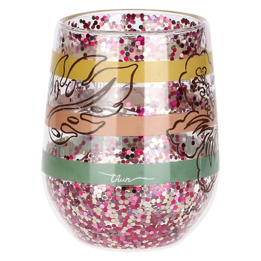 Set 2 tumbler con fenicotteri Eleganza Esotica