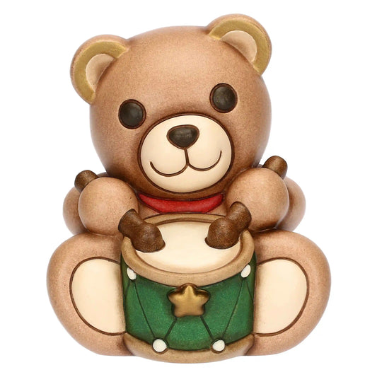 Teddy Natale con tamburo in ceramica, medio