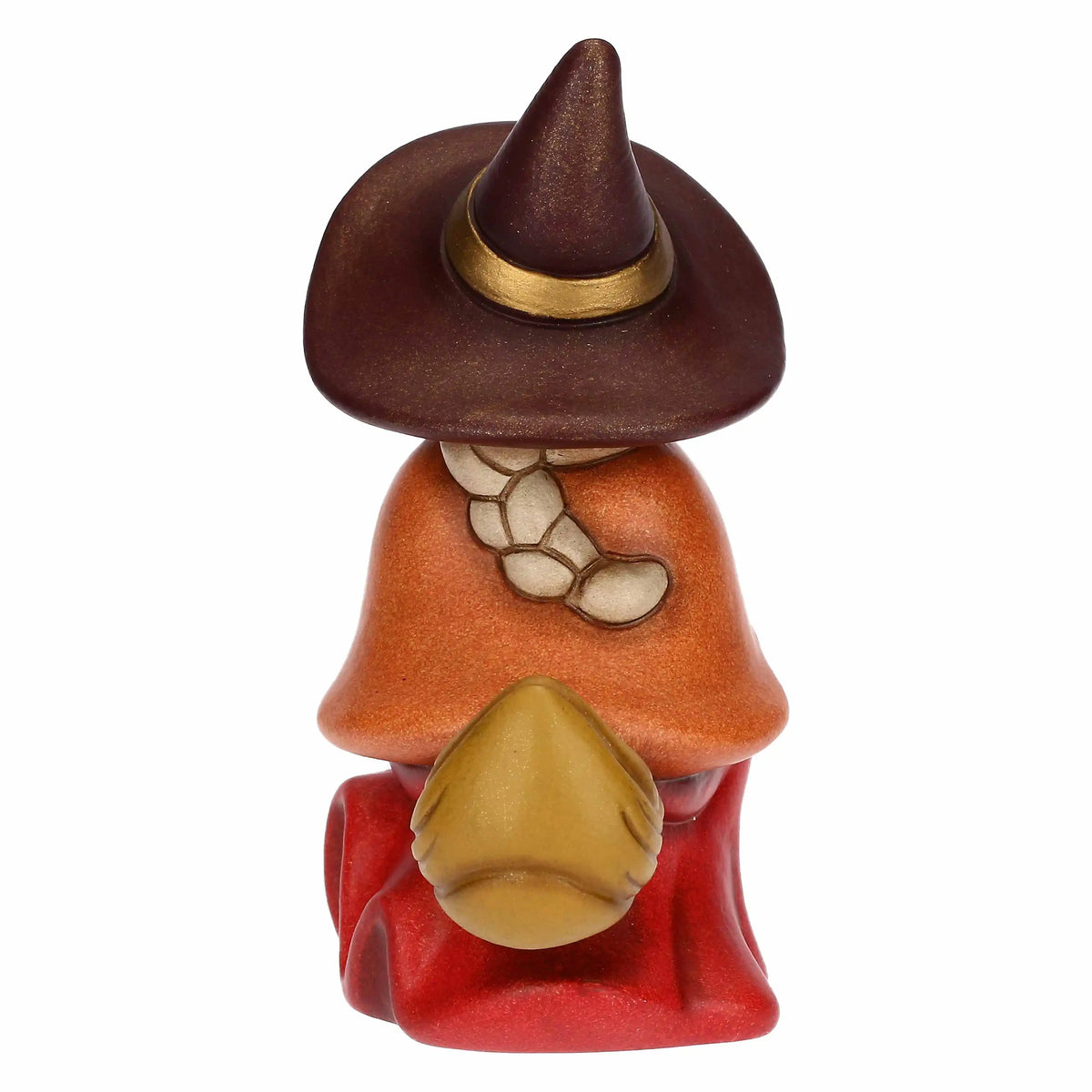 Befana Berta con regalo in ceramica, piccola