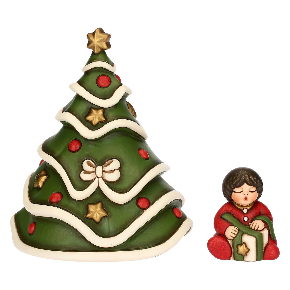Set albero di Natale e bimbo in ceramica