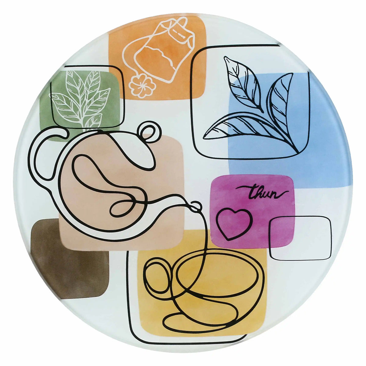 Set 4 tazze da té con vassoio in bamboo