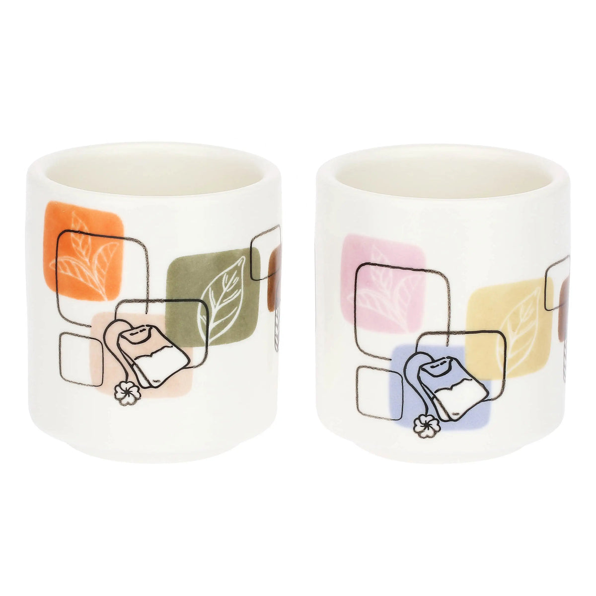 Set 4 tazze da té con vassoio in bamboo
