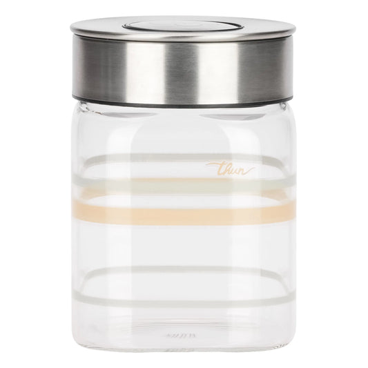Barattolo in vetro con tappo in acciaio Pure Elegance