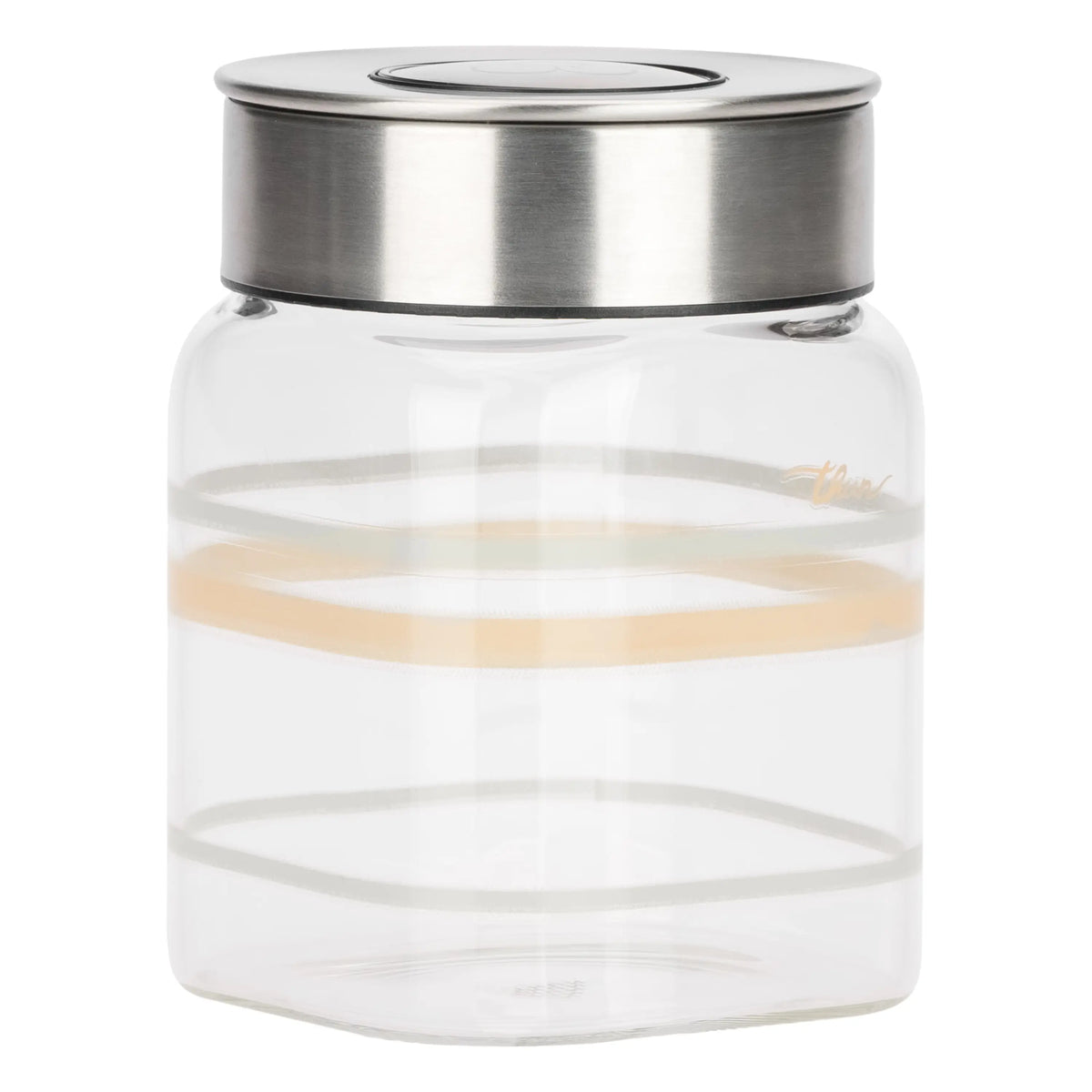 Barattolo in vetro con tappo in acciaio Pure Elegance