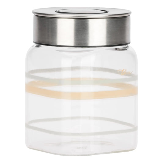 Barattolo in vetro con tappo in acciaio Pure Elegance