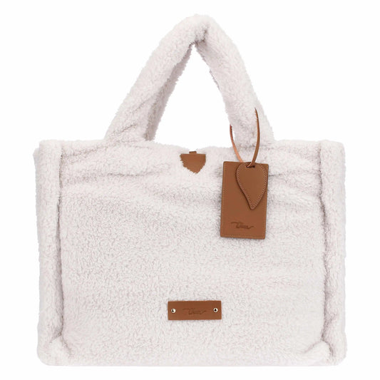 Plaid con borsa, bianco