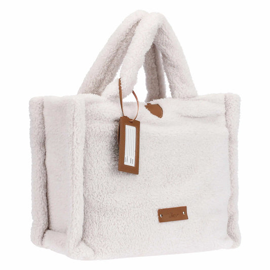 Plaid con borsa, bianco