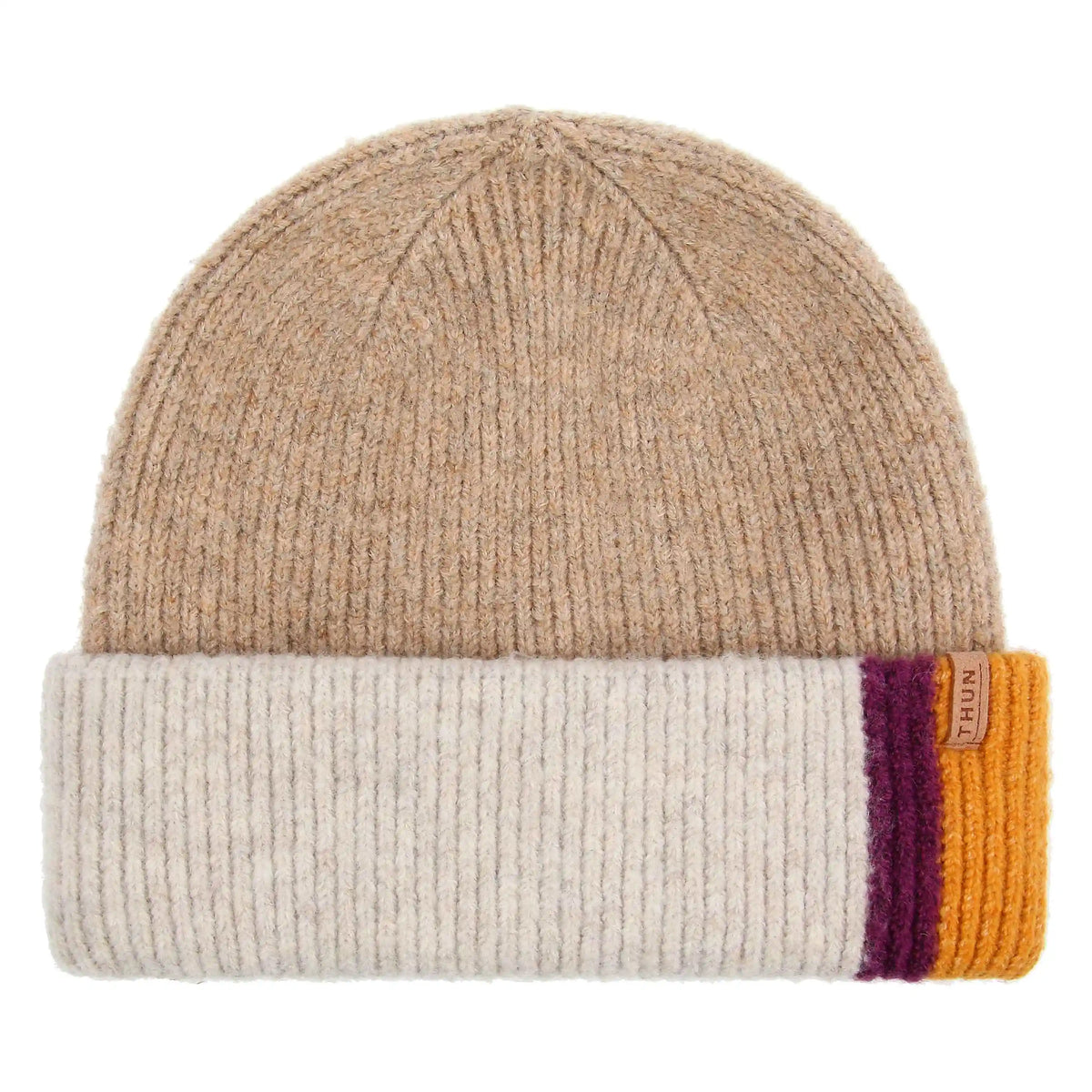 Berretto misto lana, color block