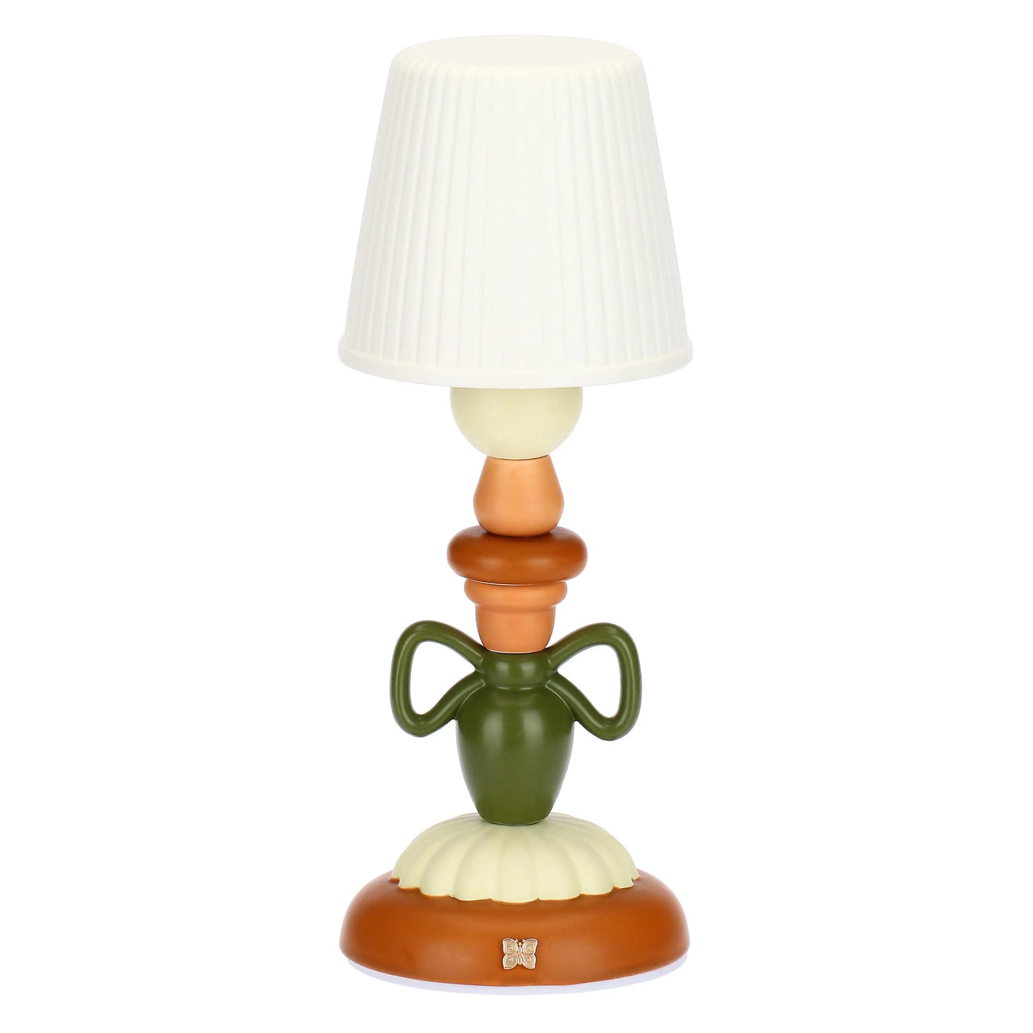 Lampada in porcellana con fiocco, verde