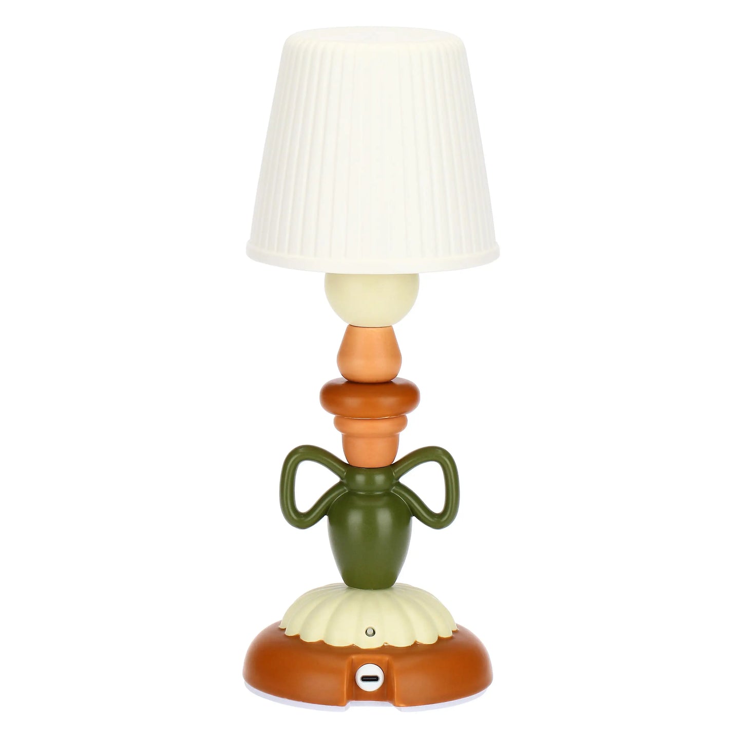 Lampada in porcellana con fiocco, verde
