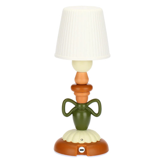Lampada in porcellana con fiocco, verde