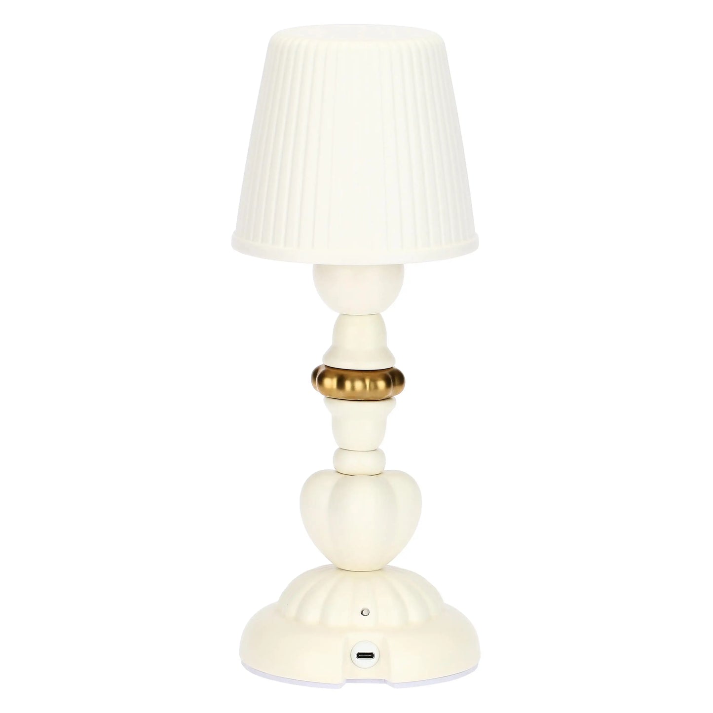 Lampada in porcellana bianca e oro