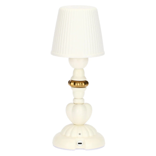 Lampada in porcellana bianca e oro