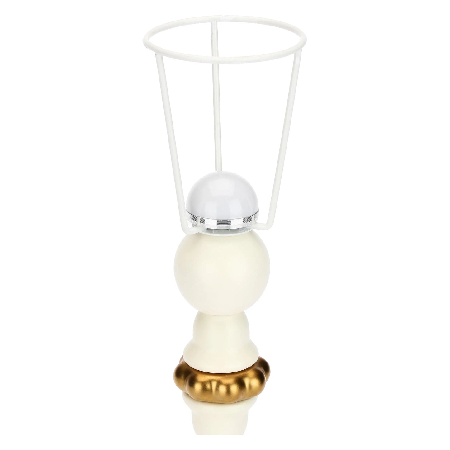 Lampada in porcellana bianca e oro