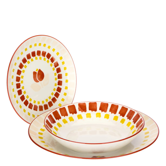 Set Piatti 18 pezzi Tulipani