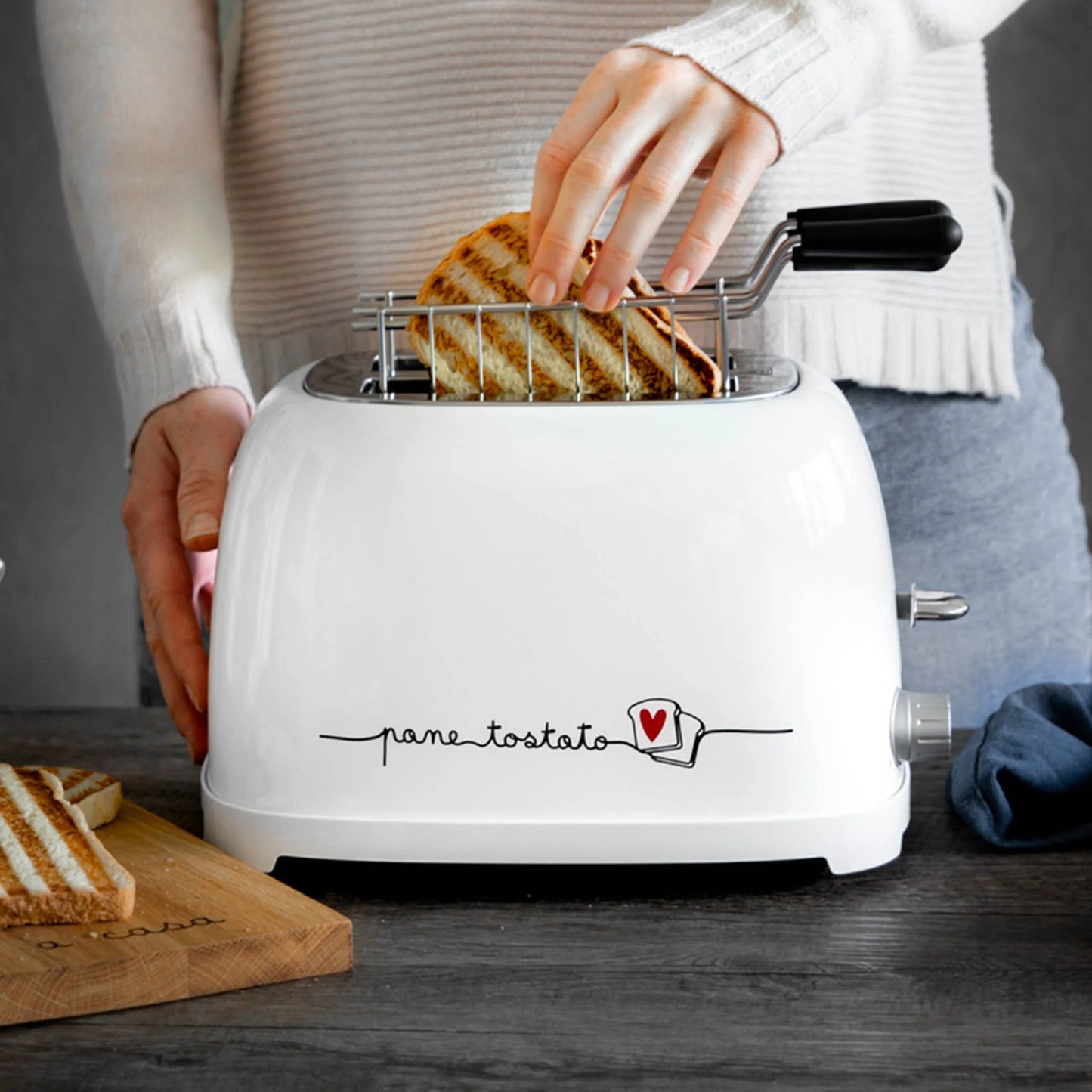 Tostapane bianco decoro Pane tostato