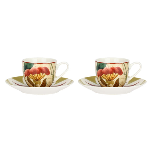 Mirabilia Set 2 Tazzine con Piattino Rosso