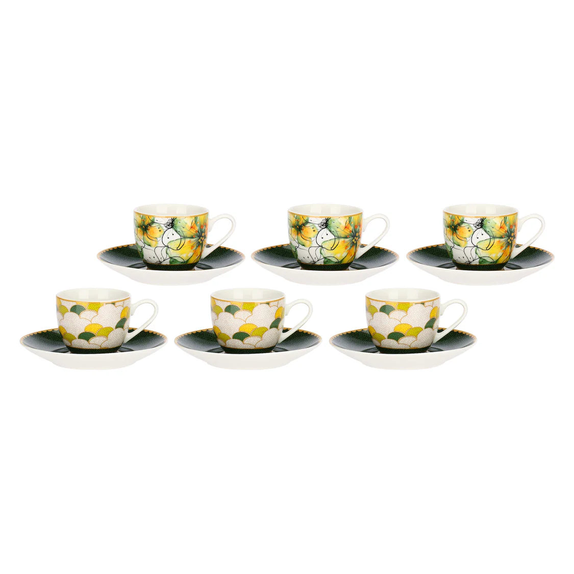 Mirabilia Set 6 Tazzine con Piattino Libellula