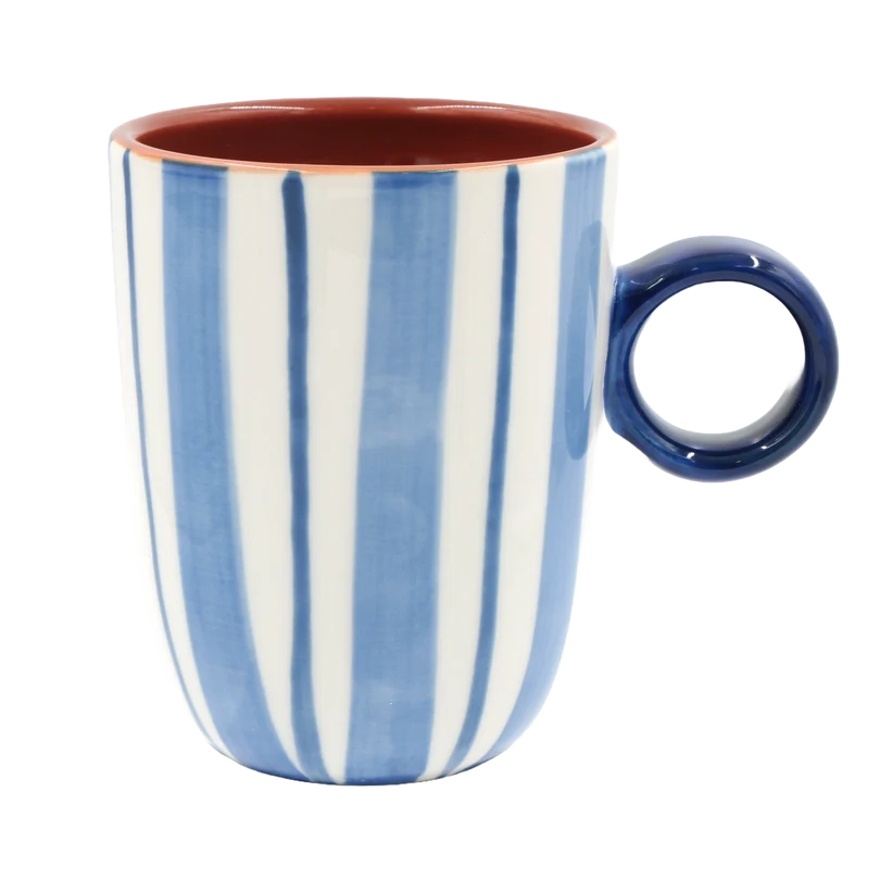 Mug Righe Blu, Attimi - Stoneware, 260 ml