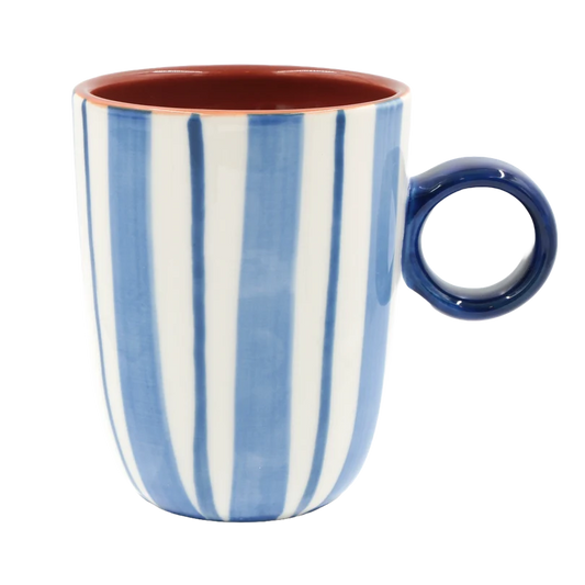 Mug Righe Blu, Attimi - Stoneware, 260 ml
