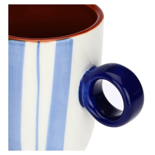 Mug Righe Blu, Attimi - Stoneware, 260 ml