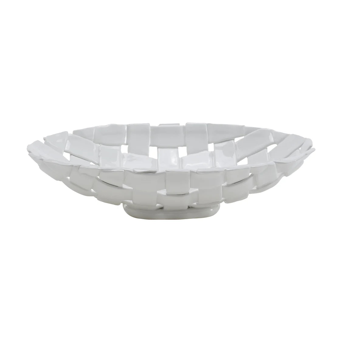Intrecciata Centrotavola Ovale Bianco