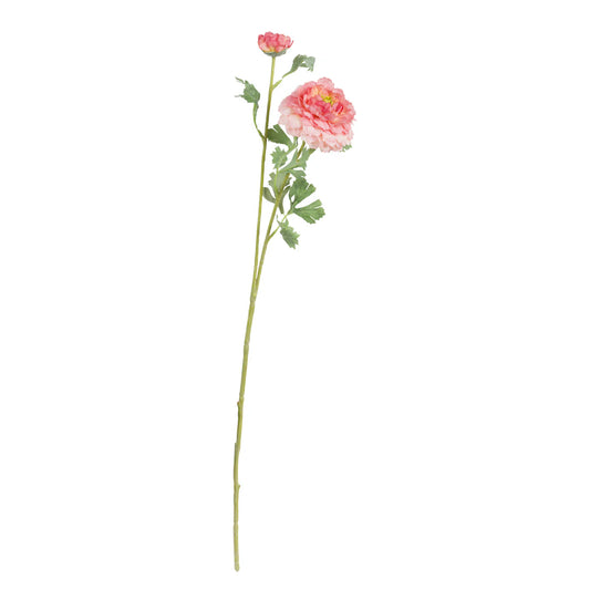 Fiorile Ranuncolo Pompon Pesca 72 Cm, Poliestere, ferro