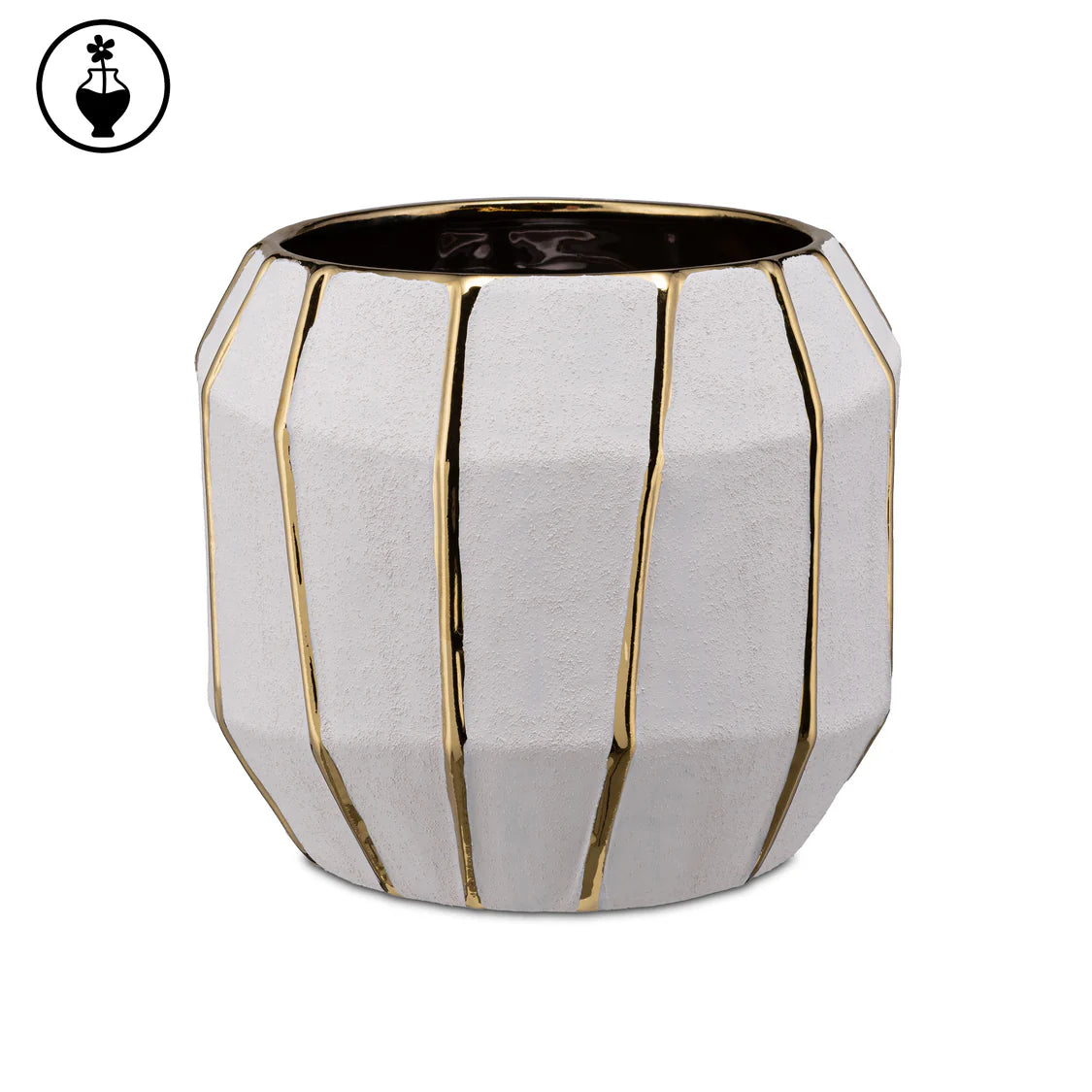 Kintsugi Cachepot Bianco/Oro M