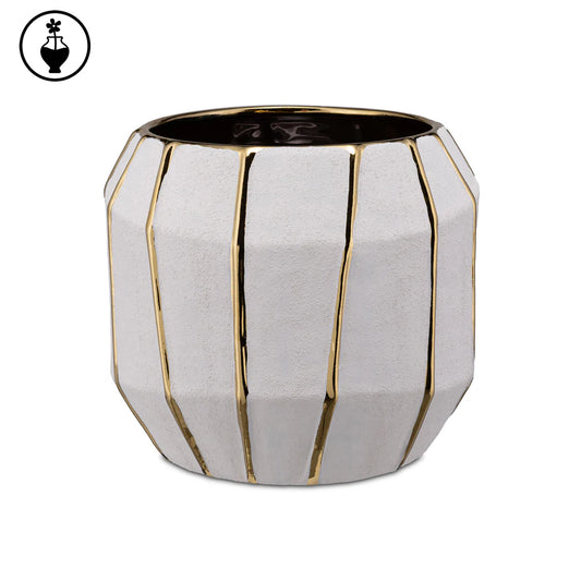 Kintsugi Cachepot Bianco/Oro M
