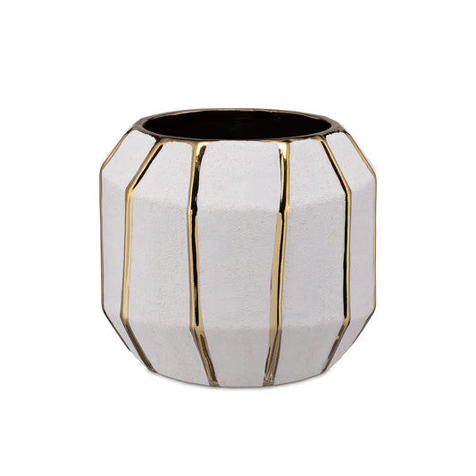Kintsugi Cachepot Bianco/Oro S