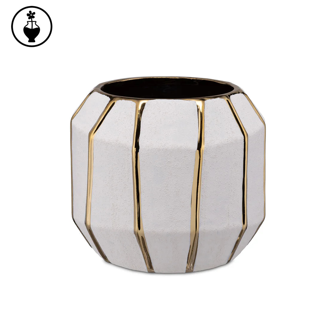 Kintsugi Cachepot Bianco/Oro S