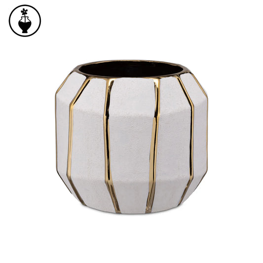 Kintsugi Cachepot Bianco/Oro S