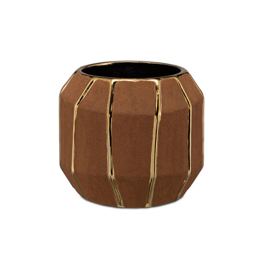 Kintsugi Cachepot Cacao/Oro S